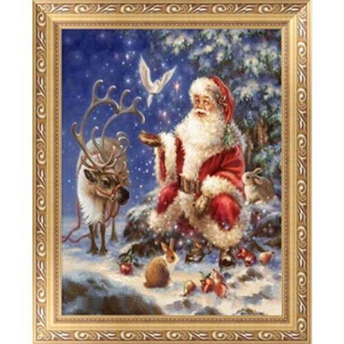 DIY 5D Embroidery Painting Cross Stitch Santa Claus Needlework Home Decor 40*30cm W215