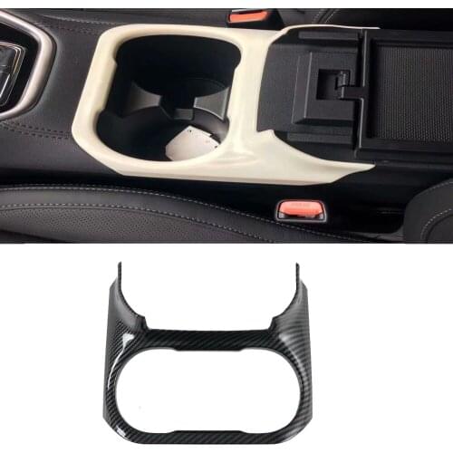 For Subaru Outback 2021 2022 Carbon Fiber Car Interior Front Water Cup Cover Trim Console Center Frame Sticker Accessories