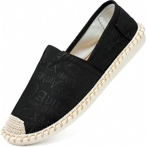 Breathable Linen Casual Mens Shoes Old Beijing Cloth Shoes Canvas Summer Leisure Flat Fisherman Driving Shoes walking