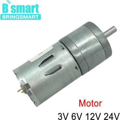 Bringsmart JGA25-370 DC Gear Motor 12V Mini Reduction Gears Motor for Toys 24V Low Speed Electric Motor Micro Gearbox Reducer