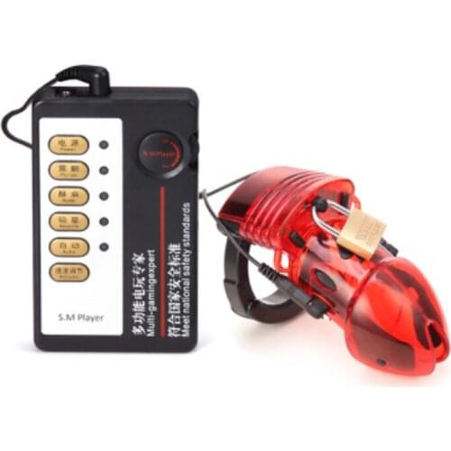 Electro Shock Chastity Cage Penis Sleeve Male Sex Toys, Electric Cock Cage Cock Ring Chastity cage Device Sex Toys For Men