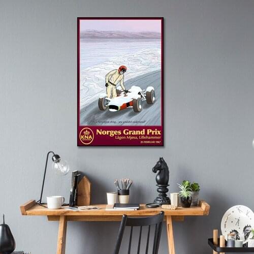 Racing Car Canvas Art Painitng Prints Grand Prix Modena 1967 Retro Poster Painting Home Decor Wall Art Picture For Chlidren Room