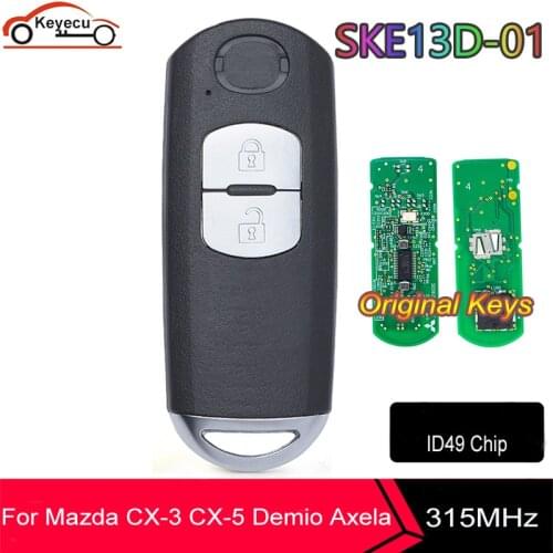 KEYECU OEM SKE13D-01 Smart Remote Key Fob 2 Button 315MHz ID49 Chip for Mazda CX-3 CX-5 Demio Axela SKE13D01 FCC: WAZSKE13D01