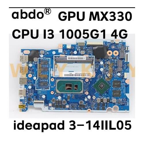 For Lenovo ideapad 3-14IIL05 Laptop motherboard GS454/GS554/GV450/GV550/ NM-D031 with CPU I5 1035G1 4G GPU MX330 100% test work