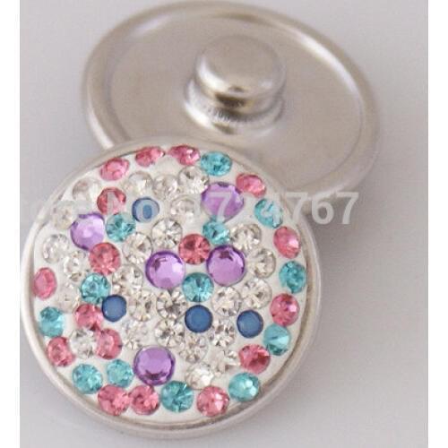 Handmade fashion high Quality 18MM rhinestone snap buttons for DIY bracelets charm jewelry Snap Bracelets KB0137
