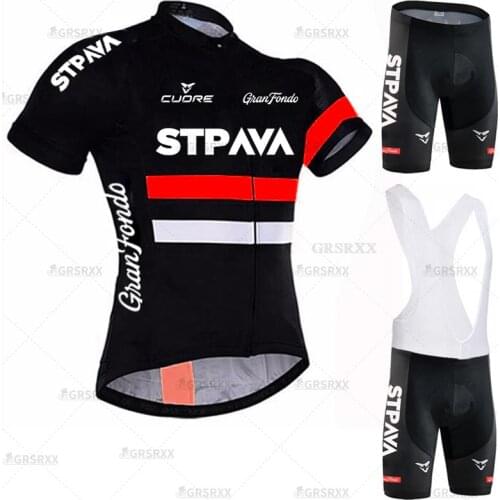 STRAVA Men Cycling Jersey Set Bib Shorts Set 2021 Summer Mountain Bike Bicycle Suit Anti-UV Bicycle Team Racing Uniform Clothes