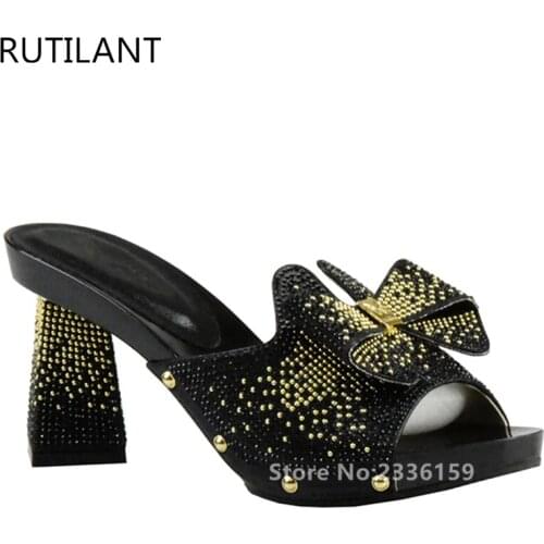 New Arrival Black Open Toe High Heel Women Pumps African Shoe for Party Wedding Sexy Pumps for Women African Ladies Party Shoes