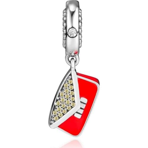 Fits for Charms Bracelets Christmas Red Clutch Bag Beads 100% 925 Sterling Silver Jewelry Free Shipping