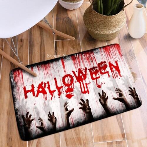 Doormat Halloween Pumpkin Witch Anti-slip Vacuuming washable Kitchen Bedroom Bath Floor Mats Home Entrance Kids Prayer Mat