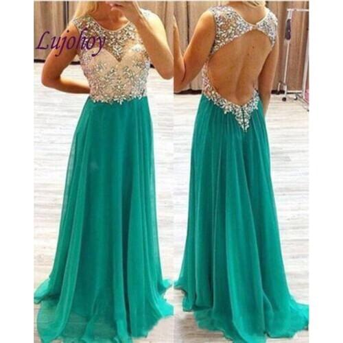 Luxury Long Evening Dresses Party Plus Size Women Ladies Sexy Backless Prom Formal Evening Gowns Dresses