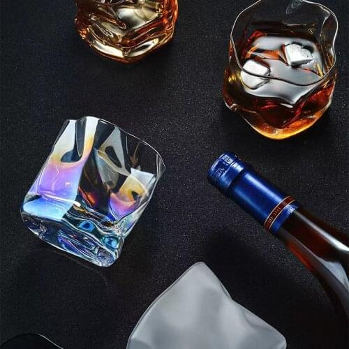 250Ml Crysta Whisky Glass Cup Irregular Brandy Vodka Coffee Water Mug Transparent Iced Beer Champagne Shot Bar Club Wine Glass