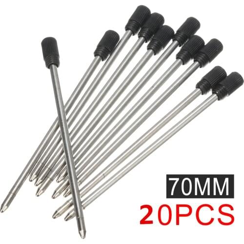 20 pcs/lot Metal Pen Refill for Crystal Diamond Ballpoint Pen Student Pens Rod Cartridge Core Black Ink Color 7cm Length