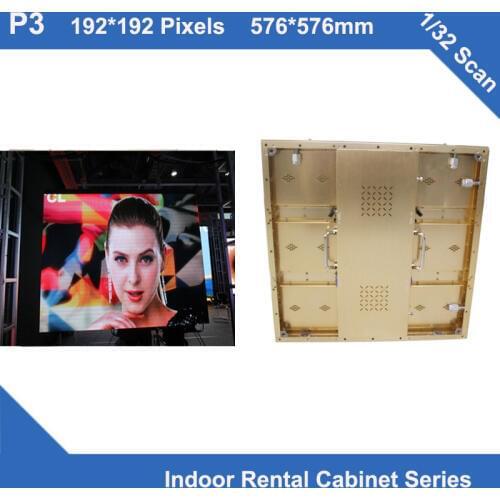 TEEHOP3 indoor Golden brushed Aluminum Cabinet 576mm*576mm 192x192 dots 1/32 scan,iron cabinet,video wall,videotron rental use