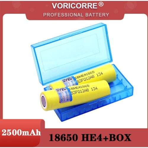 VariCore for he4 New Original HE4 18650 Rechargeable li-lon battery 3.6V 2500mAh Battery can keep + Storage box