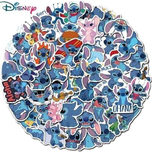 Cartoon Disney Stitch Stickers Waterproof Cute New Skateboard Luggage Funny Graffiti Cool Guitar Laptop Sticker Kid Classic Toy