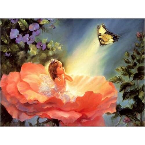 Embroidery Counted Cross Stitch Kits Needlework - Crafts 14 ct DMC DIY Arts Handmade Decor - Fairy and Butterfly