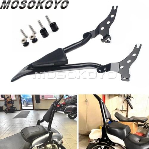 Tall Motorcycle Rear Backrest Sissy Bar w/ Passenger Pad Kit Choppers Sissybar For Harley Softail FLFB FLFBS FXBR FXBRS 2018-Up