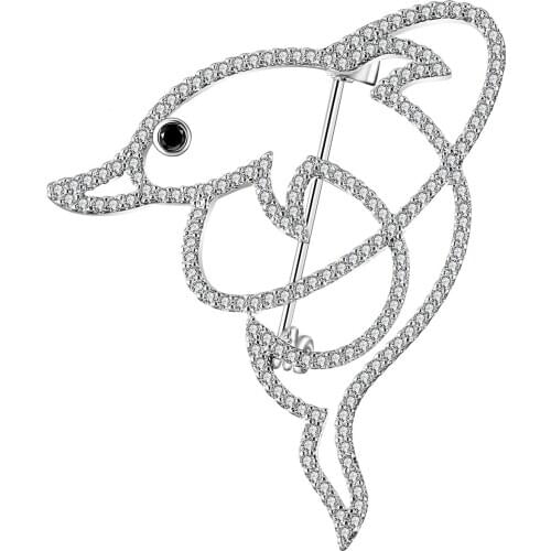 High Quality Womens Brooches Pins Jewelry Wholesale Fashion Cute Animale Dolphin Brooch For Clothing Accessories