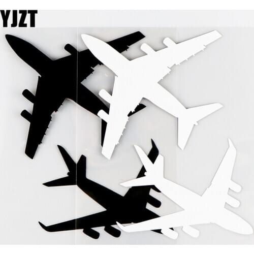YJZT 12.4×15CM Four Engine Jetliner Personality Car Sticker Vinyl Decals Body Decor Black / Silver 10A-0579