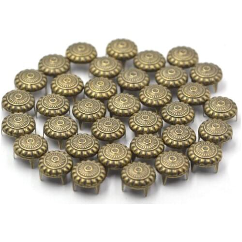 100PCS Wholesale 10mm Bronze Color Antique Dome Stud Claw Rivets DIY Craft Supplies Leathercraft Handmade Decor Accessories