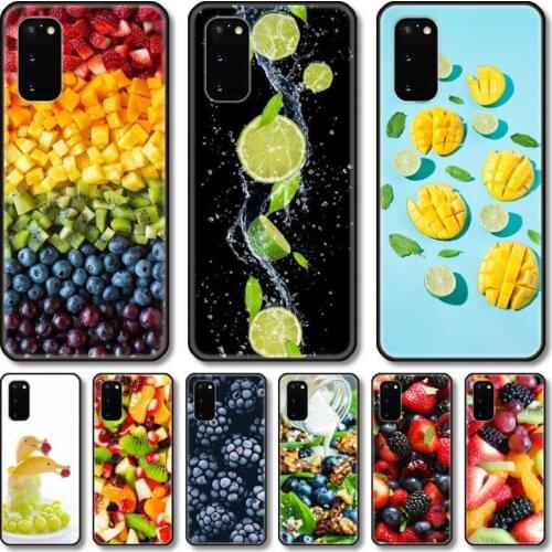 Tempting fruit Phone Case For Samsung Galaxy Note S21 20 10 9 E Lite UW Ultra 5G PRO Black Shell Cover