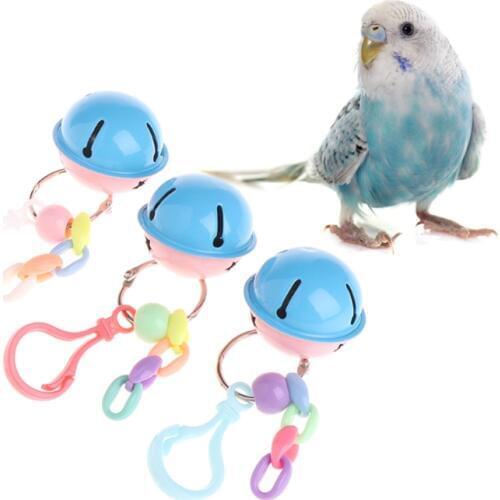 1Pc Pet Bird Parrots Colorful Toys Hanging Cage Paws Metal Bells Pets Toy