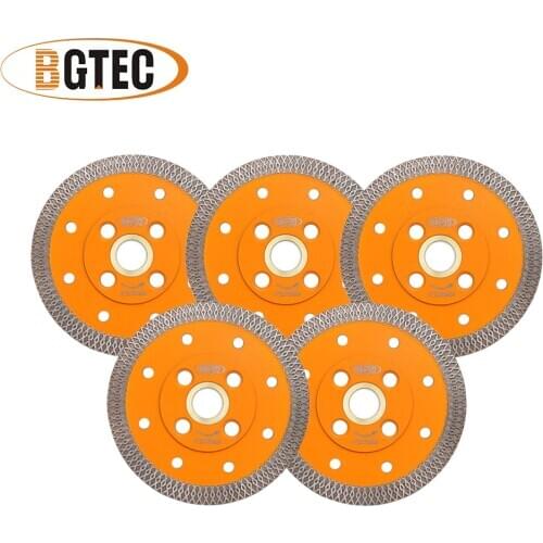 BGTEC 5pcs Dia 4"/105mm Hot pressed X Mesh Turbo Diamond Saw blade Diamond height 10MM Cutting Disc for Marble Ceramic Tile