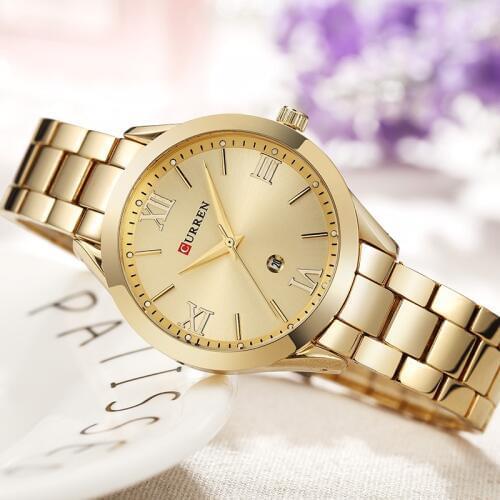 CURREN Top Luxury Brand Steel Watch Ladies Women Quartz Watch Ladies wristwatches relogio feminino rose gold