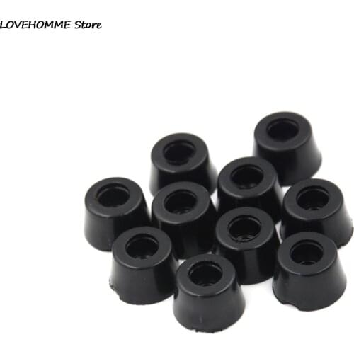 10Pcs 17 X 10mm Circular Black Durable Rubber Instrument Case Non-slip Cabinet Instrument Box Case Foot Bumpers Feet