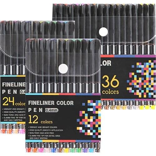 Color Syringe Pen Hook Line Pen 12/24/36 Color For Painting Painting Set Professional Watercolor Brush Pen Set School Supplies