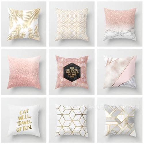 New Letters Square Polyester Sequin Throw Bronzing Decorative Pillows For Sofa Seat Cushion Cover Home Decor