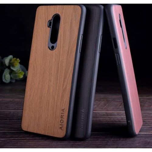 WoodLike case for Oneplus 7T pro TPU+PC + wood PU leather skin covers coque fundas for Oneplus 7T Pro
