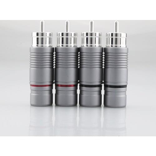 Hi End Audiocrast VD02S Silver Shadow audio RCA connectors plug with silver plated for Audio interconnect cable