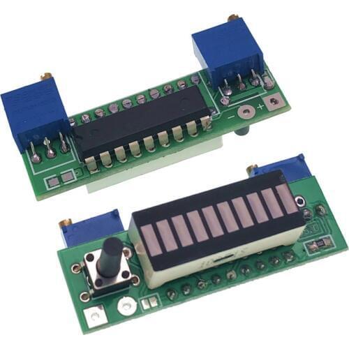 Diy LM3914 Power Indicator General 12V Battery 3.7V Lithium Battery Power Level LED Indicating Measurement Display Board Tester