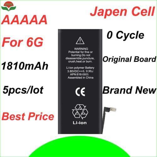 ISUN 5pcs/lot original quality 0 cycle mobile battery for iPhone 6 6G 4.7 1810mAh 3.82V battery replacement