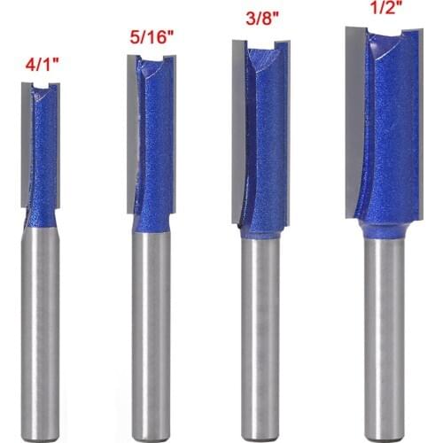 1 Pcs End mill 6 mm shank straight End mill for woodworking kit carpenter mill 1/4inch/ 5/16inch / 3/8inch/ 1/2inch for cutting