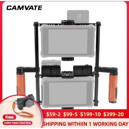 CAMVATE 2-In-1 Directors Monitor Cage Rig With V lock QR Mounting Plate & Handle For 5" & 7" LCD Monitor (ATOMOS NINJA INFERNO)