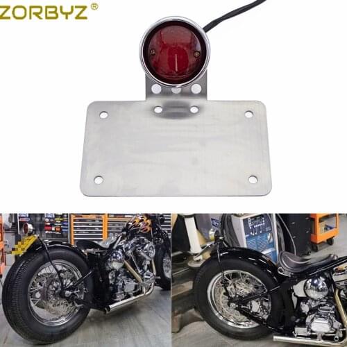 ZORBYZ Motorcycle Rear Tail Brake Light Mount License Plate Bracket For Harley Chopper Bobber Custom
