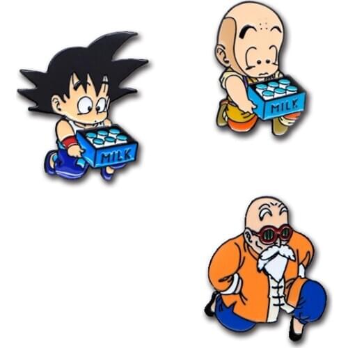 Cartoon Kuririn Enamel Pins for Kids Japanese Anime Brooches Lapel Pin Hat Bag Pins Brooch Backpack Men Badge A50
