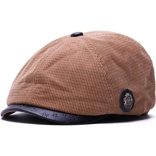 Men Big Size Corduroy Octagonal Cap Male Newsboy Dad Ivy Caps Flat Cabbie Winter Peaky Blinders Plus Size Beret 55-58cm 58-60cm