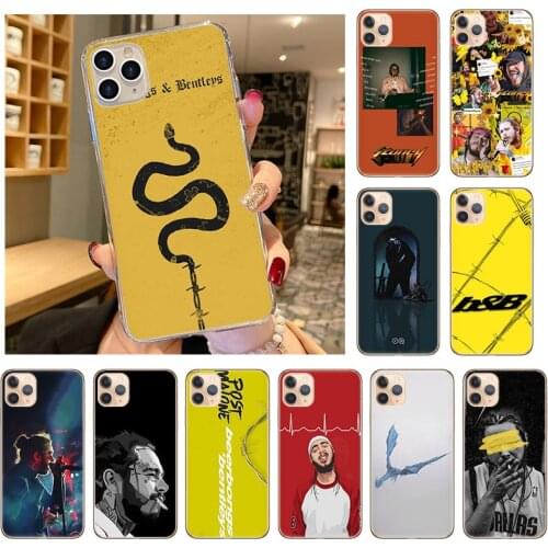 SOFT TPU Clear Silicone Phone Case for iphone 12 mini 11 Pro XSMax X XR XS 7 8 6 Plus SE2020 Post Malone Beerbongs fashion Cover