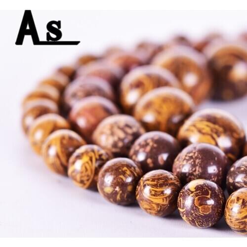 Asingeloo Natural Jasper Jade Petrified Wood Stone Round Gem Round Loose Strand Stone Beads for Necklace Bracelet Jewelry Making