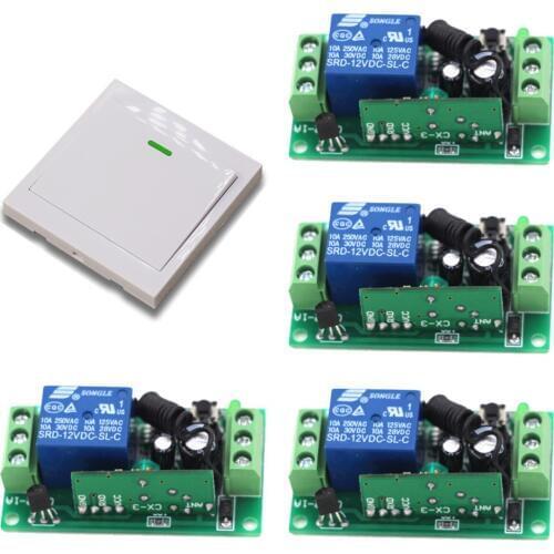 New Arrival Smart Home 9V 12V 24V Ceiling Lamp Light LED Bulb Remote Control Switch Wireless Wall Pannel Transmitter RF Receiver