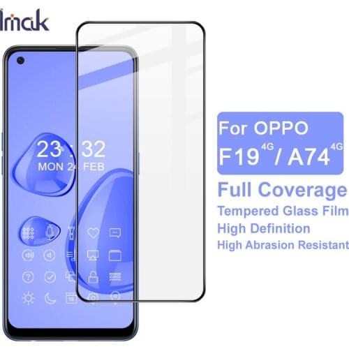Oppo F19 4G 6.43" imak Pro+ Tempered Glass Protector For Oppo A74 F19 4G Full Screen Glue Guard Film OppoF19 Oppo F 19