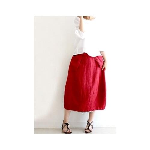 2014 autumn womens fluid new arrival linen bust skirt 16461