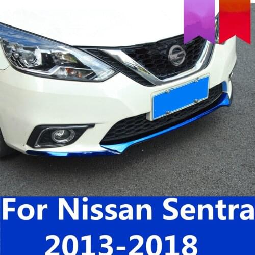 Front bumper bright bar front bumper anti-collision anti-scratch strip stainless steel Accessories For Nissan Sentra 2013-2018