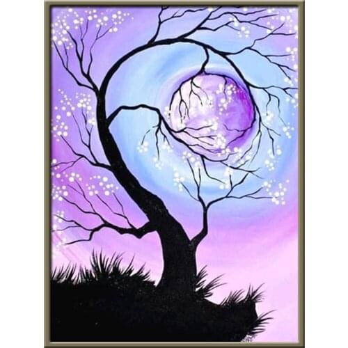 Landscape Tree DIY Cross Stitch 11CT Embroidery Kits Craft Needlework Set Cotton Thread Printed Canvas Home Wholesale