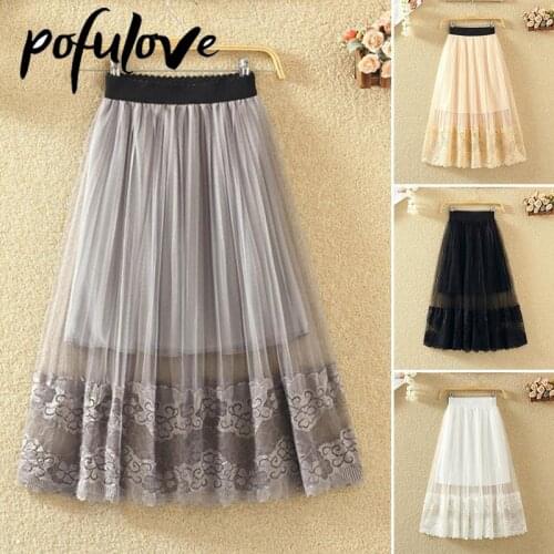 POFULOVE Women's Pleated Skirts