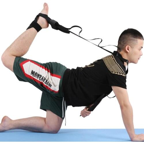 Pilates Yoga Belt Multi-Loop Exercise Stretch Strap with Foot Hook Keep Fit Physical Therapy Dance Belt Flexibility Training