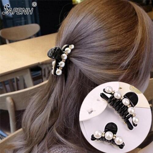 S/M Imitation Pearl Hairpins Hair Clip Hair Crab Plastic Hair Claws For Women